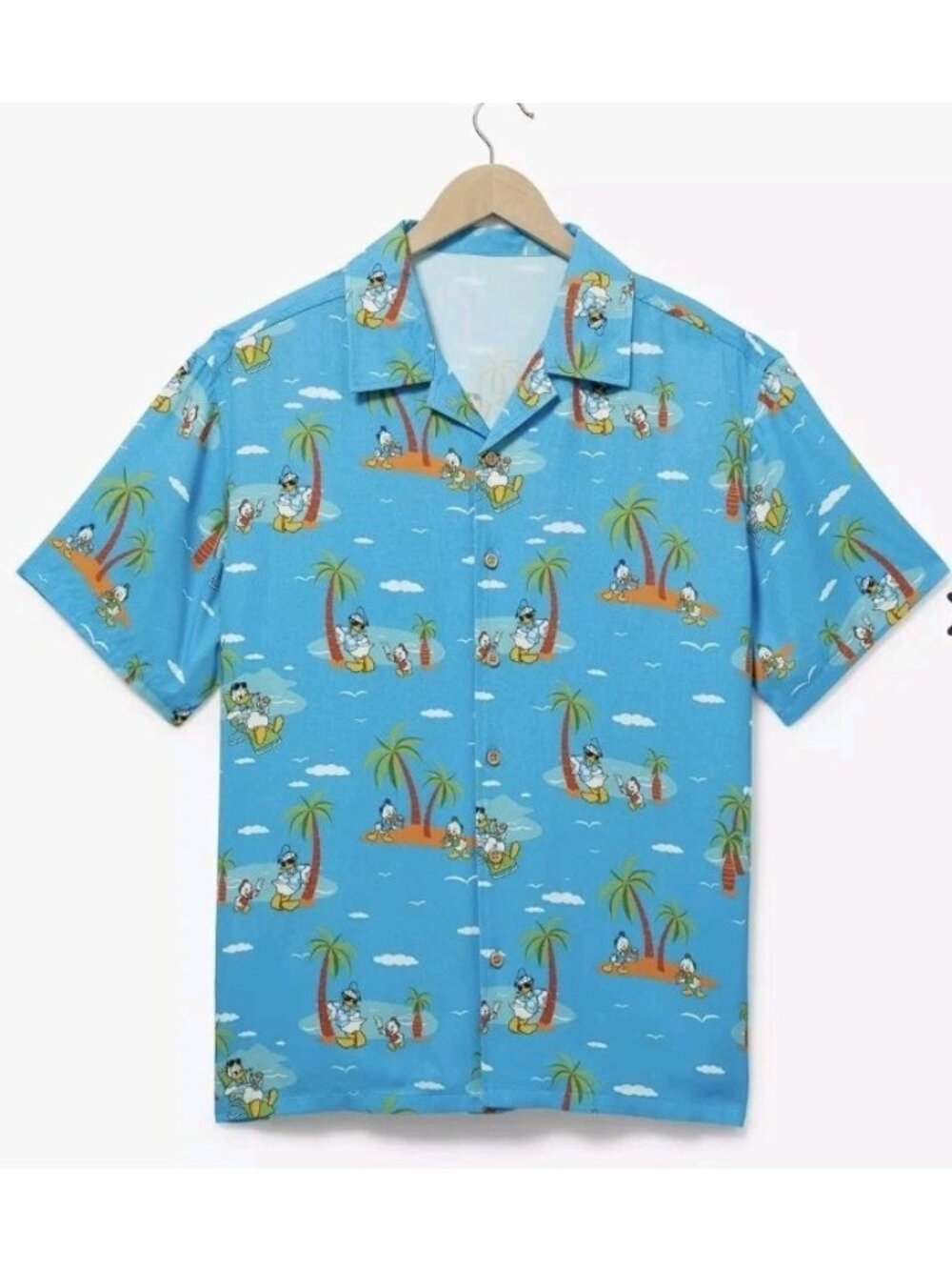 Boxlunch Exclusive Disney Donald Duck Island Allover Print Button Down Large